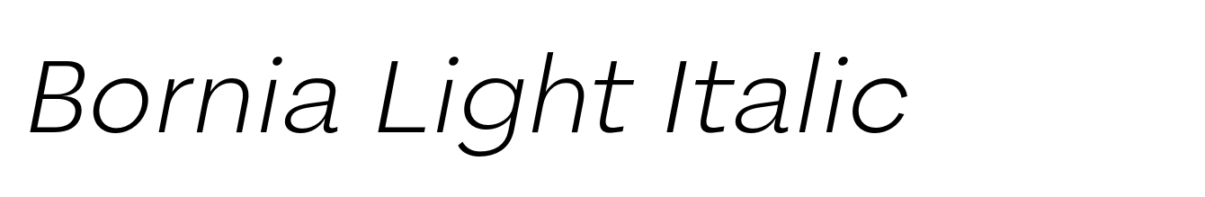 Bornia Light Italic